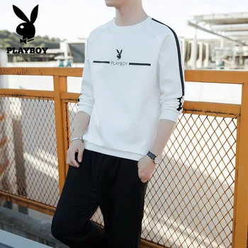 Playboy Trendy pánska Móda Teplé kórejský Slim Baseball Jednotné Športové Bežné Zodpovedajúce Farby Oblečenia