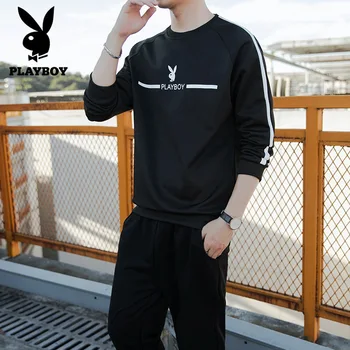Playboy Trendy pánska Móda Teplé kórejský Slim Baseball Jednotné Športové Bežné Zodpovedajúce Farby Oblečenia