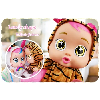 Plač Dieťa Plakať Bábiky Prekvapenie Baby Doll Simulované Dieťa A Fľaša Detské Hudobné Bábkové Vianočný Darček