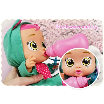 Plač Dieťa Plakať Bábiky Prekvapenie Baby Doll Simulované Dieťa A Fľaša Detské Hudobné Bábkové Vianočný Darček