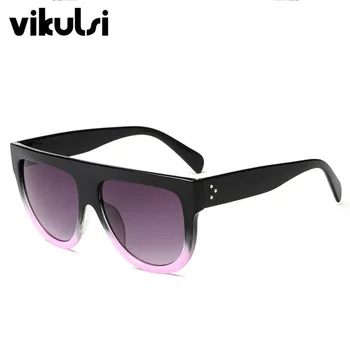 Plochý Top Black Ružové Okuliare Ženy, Luxusné Značky Dizajnér Námestie Slnko Glaases Pre Ženy Klasické Vintage Odtiene Muž UV400 Oculos