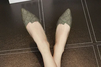 Plus Veľkosť 48-34 Tenis Feminino Sapato Branco Vintage Topánky Bez Podpätku Gingham Ukázal Prst Mokasíny Jazdy Slip-On Značky Zelená Sivá