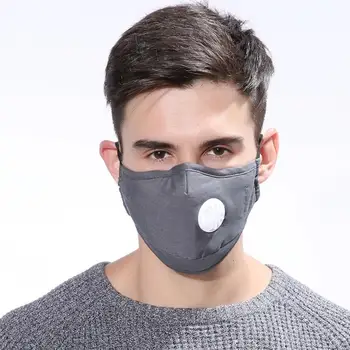 PM2.5 Anti-Maska proti prachu Reusabl Úst Tvár Masku s 2ks Filter Uhlíkom S dýchaním ventil pre Mužov, Ženy Masky