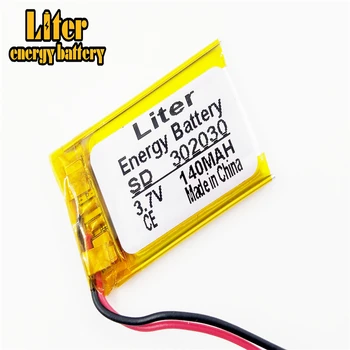 Polymer lithium ion batéria, 3,7 V, 302030, 032030 140MAH prispôsobené veľkoobchod CE, FCC, ROHS MKBÚ certifikácie kvality