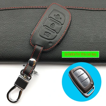 Populárne tašky hlavné prípadoch kožené súpravy kľúča Vozidla prípadoch Pre Hyundai IX45 Santa Fe (DM) 2013 2016 3 tlačidlá Tlačidlo Shell