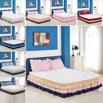Posteľ Sukne Farbou Prachu Prehrabať Úsek Vybavené Posteľou List prehoz cez posteľ Multi-farebné