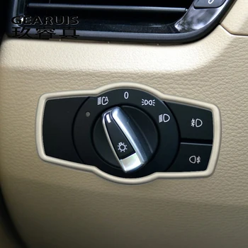 Pre BMW 3 Series E90 E92 E93 X1 E84 Svetlometu Prepnúť Tlačidlá rám, Kryt dekorácie Výbava Auto Interiéru Nálepky Výbava Auta Styling