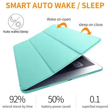 Pre iPad Mini 4 A1538 A1550 Prípade PU Kožené, Silikónové Mäkké Späť Trifold Stáť Auto Sleep/Wake up Smart Cover pre iPad Mini 4 Case