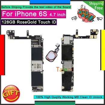 Pre IPhone 6S Doske 128GB RoseGold Dotyk ID Tlačidlo Domov odomknutý, Originál Doske Dobré Logic Board Testované Plný Funkcií