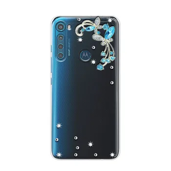 Pre Pokrytie Motorola Moto Jeden Fusion Plus Prípade Moto G 5G G8 E7 G9 Plus Hrať E6S 2020 G8 Power Lite Bling Silikónové puzdro