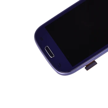 Pre Samsung Galaxy S3 i9300 LCD Displej Dotykový Displej Digitalizátorom. Plný Montáž s Rámom Rám a Domov Botton