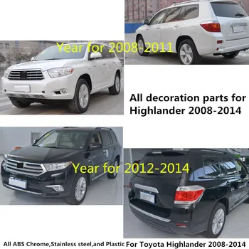 Pre Toyota Highlander 2008 2009 2010 2011 2012 2013 auto zadné ostrohové hmlové svetlo na čítanie rám stick ABS Chrome kryt výbava 2ks