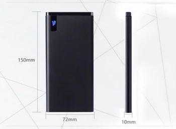 Prenosná Ultra Slim Power Bank 20000 mAh, LED Digitálny Dispaly Kovové Powerbank Externú Batériu Poverbank pre iPhone Huawei Xiao