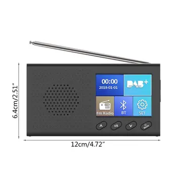 Prenosné DAB Prijímač, FM Rádio, Bluetooth 4.2 Prehrávač Hudby, 3,5 mm Stereo Výstup LX9B