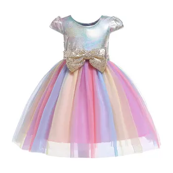 Princezná Luk Kvetina Dievča Šaty Letné Tutu Svadby, Narodeniny, Party Šaty Pre Dievčatá, detské Kostýmy 2020 Rok Deti Oblečenie