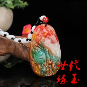 Prirodzené Farby Hetian Jade Kameň Phoenix Prívesok Čínske Suveníry Šperky, Módne Kúzlo Reiki Amulet Ručne Vyrezávané Darčeky pre Ženy