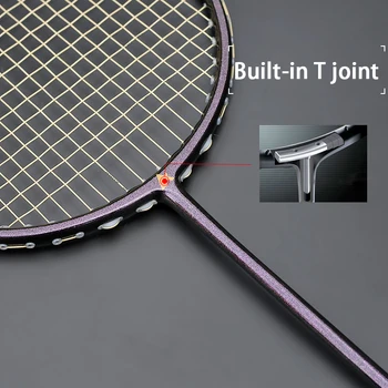 Profesionálne Ultralight 5U 77G Uhlíkových Vlákien Badminton Raketa Výpletu Rakety Reťazce Padel 22-32LBS G4 S Bag Overgrip Športy