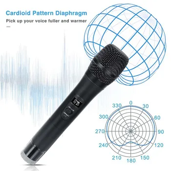 Profesionálny Bezdrôtový Mikrofón Ručný 2 Kanály Studio Dual UHF Dynamický Mikrofón s 3,5 mm Prijímač Pre Karaoke Systém Počítača
