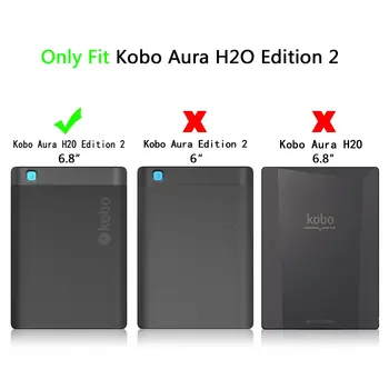 Prípad pre Kobo Aura H2O Vydanie 2 6.8, Jednoduchosť PU Kožené Smart Folio Auto Wake Kryt pre Kobo Aura H2O Vydanie 2 2017 Uvoľnenie