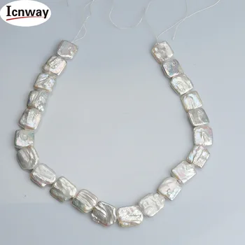 Prírodné AA biela reborn keshi Pearl 15*15 mm štvorec a obdĺžnik Na Šperky, Takže 15inches DIY náhrdelník náramok Veľkoobchod