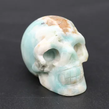 Prírodné Crystal Skull Drahokamy Ghost Hlavu Ozdoby Vyrezávané Crystal Skull Liečivý Kameň Domova Alebo Halloween Party Bar Dekorácie