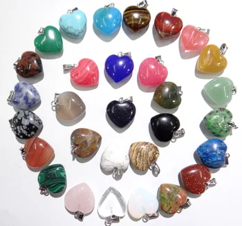Prírodný kameň Turquoises Kremeň tigrie oko Opál lapis srdce prívesky pre diy Šperky, Náhrdelníky, takže Accessories50PCS A3