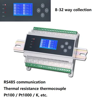 PT100 8-32 kanál multi-channel izolované K-typ termočlánok tepelný odpor teplota kolektora nadobudnutie modul RS485