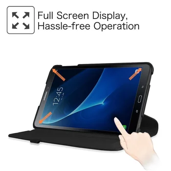 PU Kožené Tablet Prípade Kryt pre Samsung Galaxy Tab A A6 10.1 2016 SM-T580 T580N T585 T585C 360 Stupňové Otáčanie Stojan Prípade Capa