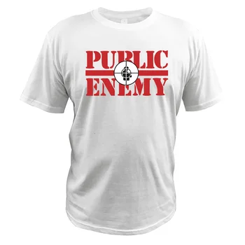 Public Enemy T Shirt Hip Hop Skupina EÚ Veľkosť Bavlna Topy Oblečenie Klasická Kapela Prihlásiť Tees Bežné Krátky Rukáv Voľné Homme