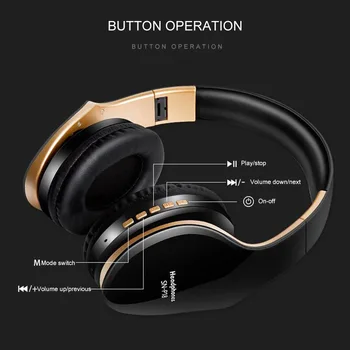 PunnkFunnk Bezdrôtové Slúchadlá Bluetooth Slúchadlo 5.0 Foldablel 3D Stereo Bass Zníženie Hluku Herné Slúchadlá/Mikrofón Pre mobily PC