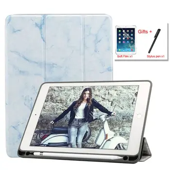 Puzdro pre iPad 10.2 Palcov 8. 7t Gen 2020 s Apple Držiak Ceruzky Mramoru Trifold Stojan Smart Cover s Automatickým spánku zobudili prípade