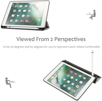 Puzdro pre iPad 10.2 Palcov 8. 7t Gen 2020 s Apple Držiak Ceruzky Mramoru Trifold Stojan Smart Cover s Automatickým spánku zobudili prípade