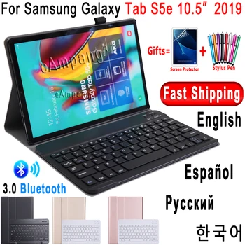 Puzdro pre Samsung Galaxy Tab S5e 10.5 Klávesnice Prípade T720 T725 SM-T720 Kryt ruský španielsky anglicky Bluetooth Klávesnica Funda Prípade
