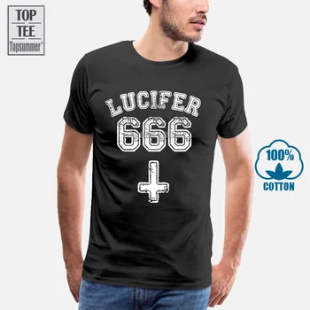 Pánske Lucifer 666 Čiernej O-Neck T Shirt Ženy