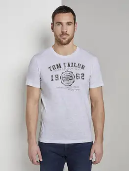 Pánske tričko Tom Tailor 681013 svetlé leto vesta na každý deň módne, s potlačou s nápisom krásne za prácu športový mäkké bavlnené pohodlné farby klubu mládeže jednoduché bežné Fitness V krku Nadrozmerné t-