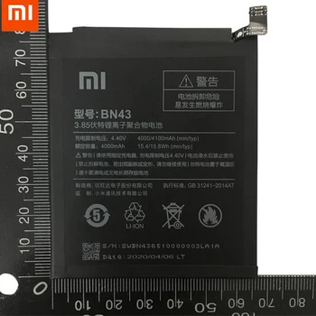 Pôvodnej BN43 batérie 4000mAh Pre Xiao Redmi Poznámka 4X / Poznámka 4 global Snapdragon 625 Vysokej Kvality BN43 Batérie