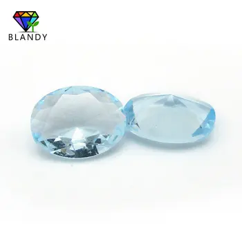 Pôvodné Cena 3x5~13x18mm Elipsovitý Rez Voľné Vody Modré Sklenené Drahokamy, Syntetické Sklo, Kameň Pre Šperky