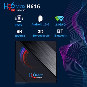Pôvodné H96 Max H616 Smart TV Box Android 10.0 Youtube HD 6K Android TV Box Hlasový Asistent PKT95 X96 Max Plus