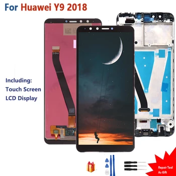 Pôvodný Pre Huawei Y9 2018 Dotykový Displej LCD Displej Digitalizátorom. Montáž Pre Huawei Y9 2018 LCD Displej Dotykový Displej