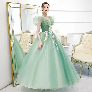 Quinceanera Šaty 2021 Nové Elegantné tvaru Strany Prom plesové Šaty, Sladké Kvetinové Vintage Quinceanera Šaty Plus Veľkosť