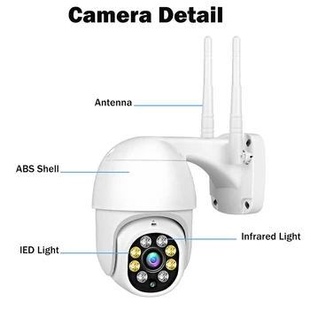 QZT WIFI PTZ Kamery Vonkajšie 1080P Bezdrôtová IP Kamera WIFI Nočné Videnie Video monitorovací KAMEROVÝ Vonkajšie Home Security Kamera WIFI