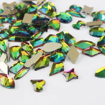 Rainbow Mix Tvar Nechtov umenie Drahokamu 100ks ploché zadné Sklo Kamienkami pre DIY Nechtov umelecké Dekorácie