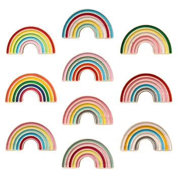 Rainbow stavebným Deti Miestnosti Dekorácie Nordic Štýl Borovice Drevené Ozdoby P31B
