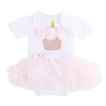 RBG Reborn Baby Doll Oblečenie 20-22 Cm Bábika Oblečenie, Krátky Rukáv, Ružová Torta Tutu Šaty Romper