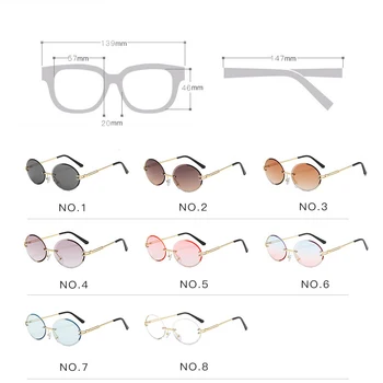 RBROVO 2021 Kolo Retro slnečné Okuliare Ženy bez obrúčok Okuliare pre Ženy/Mužov Značky Dizajnér Okuliare Ženy Zrkadlo Oculos De Sol