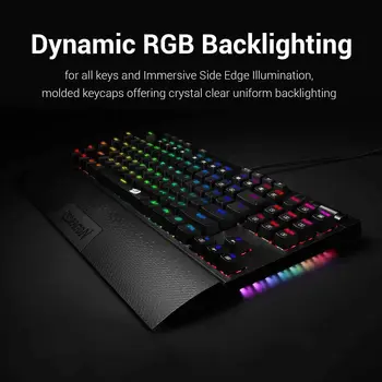 Redragon K588 RGB LED Podsvietený Mechanical Gaming Keyboard Blue Kompaktný Prepínač TKL Dizajn s Vymeniteľné Zápästie Zvyšok