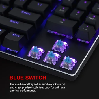 RedThunder K89 Mechanical Gaming Keyboard s Numerická Klávesnica Modrá Prepínač Ks RGB LED Podsvietenie pre Stolné PC Gamer