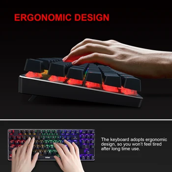 RedThunder K89 Mechanical Gaming Keyboard s Numerická Klávesnica Modrá Prepínač Ks RGB LED Podsvietenie pre Stolné PC Gamer