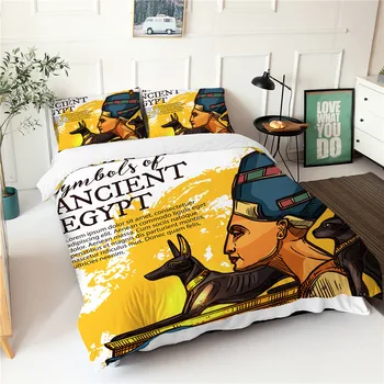Retro Afriky posteľná bielizeň Sady 3D Tlač Starovekého Egypta Cumlík Bielizeň Etnických Afrike Posteľ Obliečky Kryt List Nastaviť Kráľovná Kráľ Obliečky