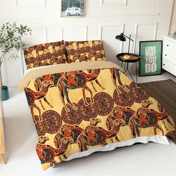 Retro Afriky posteľná bielizeň Sady 3D Tlač Starovekého Egypta Cumlík Bielizeň Etnických Afrike Posteľ Obliečky Kryt List Nastaviť Kráľovná Kráľ Obliečky